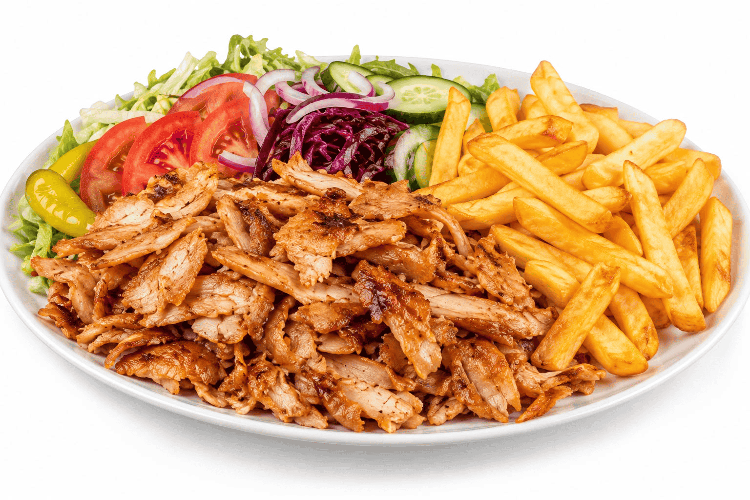Chicken Doner Meat and Chips